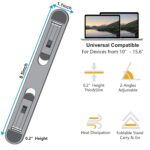 Laptop Stand, Mini Aluminum Lightweight Adjustable Heights,Computer Riser for Desk Adjustable Notebook Mount Stable for Tablets Laptops Keyboard 10-15.6 Silver Tabletop (Black) - Image 4