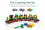 Brand Conquer Toy for Toddlers | Pull Along Shape Sorting & Stacking Puzzle with Hammer | Geometric Blocks Educational Toy | Montessori Early Development Gift for Boys (3-in-1 Learning Train) - Image 2