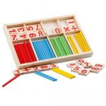 MIMICO Wooden Counting Sticks Maths Learning Kit, Multicolour, Natural Pine Wood, Montessori Educational Toy for Ages 3+ - Image 3