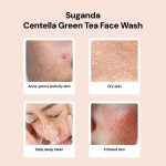 Suganda Centella Green Tea Face Wash | Gentle Hydrating Cleanser with Panthenol & CICA | Sulfate-Free Daily Face Wash for Oily, Sensitive & Acne-Prone Skin | Removes Dirt, Oil & Makeup | 120 ml - Image 3