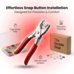 THE SIMPLE GHAR Snap Buttons Kit, 100 Sets, 9.5mm Metal Snap Fasteners with Pliers Tool, Five-Claw Copper Press Studs, Silver, for Baby Clothes, DIY Crafts - Image 5