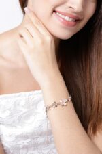 YouBella Jewellery Bracelets for Women Stylish Rose Gold Plated Crystal Bracelet Bangle Jewellery for Girls and Women - Image 3
