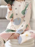 Louis Luxe Womens Korean Night Dress || Full Pyjama Set || Korean Nightsuit || Women Nightwear ||Round Neck Full Sleeve Nightsuit || Loungewear || Everyday Nightdress (ND-02) - Image 6