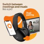 Noise Two Wireless On Ear Headphones with 50 Hours Playtime, Low Latency(up to 45ms), 4 Play Modes, Dual Pairing, BT v5.3 (Bold Black) - Image 7