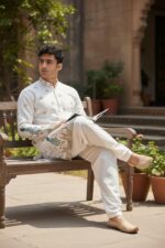 Trustous Men’s Pure Cotton Kurta Dhoti Set | Traditional Ethnic Wear for Festive, Wedding & Puja Occasion - Image 5