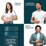 Gut Army Probiotics for Constipation & IBS | 100 Billion CFU, 11 Strains | Psyllium Husk (Isabgol) & Peppermint | Gas & Bloating Relief, Digestive Comfort, Bowel Regularity | Men & Women | 60 Capsules - Image 4
