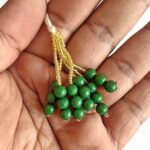Golden cutdana Beads Bunch Latkan Tassels for Saree Pallu, Blouse, Pearl Tassels, Chunni, DIY Art & Crafts, Home & Festive Decorations (10, Green)