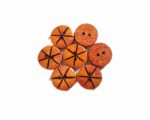 Ekta Enterprise Assorted Red Star Designed Wooden Button for Clothing, Designer Collection of Ethnic Ware, Ladies Kurties, Sewing, Men Kurta, DIY Art and Craft Pack of 20