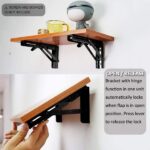 Heavy Duty Folding Shelf Brackets – Metal Collapsible Wall-Mounted Bracket for Bench, Table & Shelf | Space-Saving DIY Hinge Brackets for Home & Workshop | 1 Pair (40 Cm) - Image 5