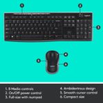 Logitech MK270r Wireless Keyboard and Mouse Combo for Windows, 2.4 GHz Wireless, Spill-Resistant Design, 8 Multimedia & Shortcut Keys, 3-Year Battery Life, PC/Laptop Black - Image 6