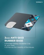 ARTBRIZ® Brizberry Pro-X1 Mouse Pad, Optimised for Speed and Precision, Premium Anti Skid Rubber Base, for Office Desktop Laptop PC Mac, 240mm x 210mm x 3mm (111S - Pack of 1) - Image 3