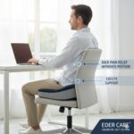 Eder Care Doctor Recommended Premium Orthopedic Foam Coccyx Seat Cushion for Tailbone Pain Relief, Sciatica Pain Relief Hip Support, Lower Back Support with Removable Cover, Blue, Pack of 1 - Image 2