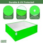 Anandi Green's Premium HDPE UV Protected 260 GSM Square Shaped Green Colour Plants Grow Bags Suitable for Terrace and Vegetable Gardening (Pack of 2, 24X18X9 INCH) - Image 6