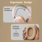 Portronics Muffs M6 Over Ear Wireless Bluetooth Headphone with Upto 40 Hours Playtime, Dual Pairing, 40mm Driver, HD Mic, Bluetooth 5.4V, Foldable Design, Type C Fast Charging (Biege) - Image 6