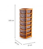 7XL Plastic Modular Drawer System for Home, Office, Hospital, Parlor, School, Doctors, Home and Kids, Product Dimension When Asembeled (30Cmx37Cmx105Cm) (Chocolate Brown, 7XL) - Image 2