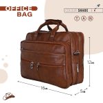 Leather World 15.6 inch Vegan Leather Professional Laptop Messenger Bag MacBook Office Bag Dual Compartment with Expandable Bottom Used Shoulder and Handbag for Men and Women - Image 2