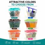 MAGIC SPOON Multipurpose 2 Section Storage Container with Measuring Spoons | Spice Box, Pickle Jar, Fridge Organizer, Dry Fruit, Vegetable & Kitchen Storage Container- 2000ml X Pack 2 (BROWN) - Image 9
