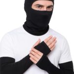 Sweat-Free Summer Riding Gear Combo Breathable Quick-Dry Balaclava with Full Face & Neck Coverage + UV Protection Arm Sleeves Gloves for Cycling, Biking, Hiking & Outdoor Sports