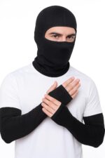 Sweat-Free Summer Riding Gear Combo Breathable Quick-Dry Balaclava with Full Face & Neck Coverage + UV Protection Arm Sleeves Gloves for Cycling, Biking, Hiking & Outdoor Sports
