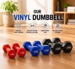 De Jure Fitness Dumbbell Set with Stand for Home Gym | 1kg 2kg 3kg 3 Pair Dumbbells Set | Vinyl Weight Set with Rack | Space Saving Compact Stand | Strength Training Workout Equipment - Image 3