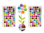 Multicolor Self-Adhesive Button Stickers, Round Shape Buttons Stickers for Art and Crafts, Set of 2 Sheets (132 Buttons) - Image 3