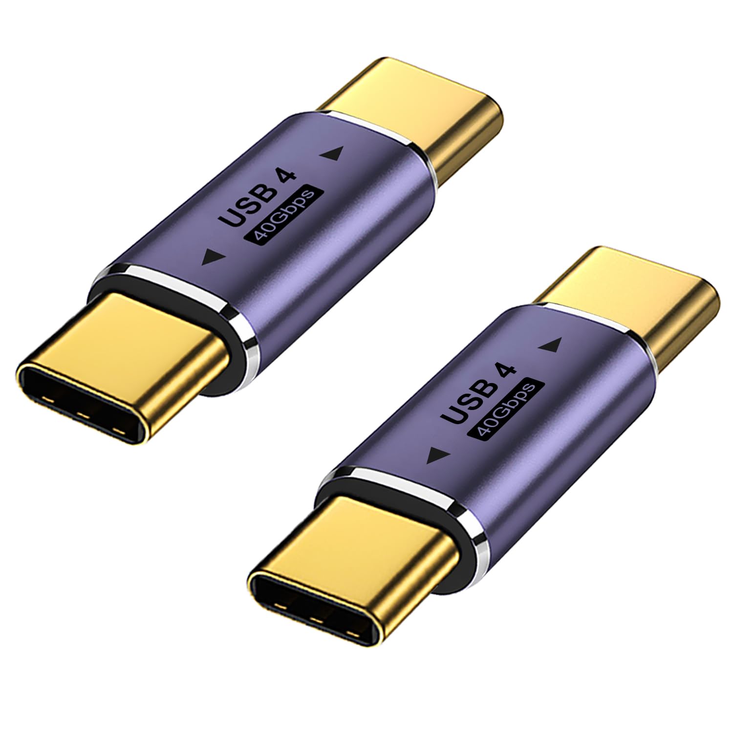 61HRy0XRleL._SL1500_.jpg AreMe 2 Pack USB C Male to Male Adapter, Purple | 100W/40Gbps/8K, Type C Coupler Extender for Thunderbolt 4/3, MacBook, Laptop, Phones - Image 1