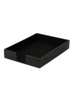Paper Tray Stackable Letter Trays Jewelry Display Tray for Home, Room Desk, Organiser Accessories Rectangular Leather A4 Office Paper Tray (Black) - Image 2