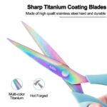 Craft Scissors, All Purpose Sharp Titanium Blade Shears, Comfortable Grips, School Scissors Set of 3 pack, Ideal for Office, Home, Sewing, Fabric, Kitchen, Arts and DIY Supplies, 9.3"/8.5"/5.6", Blue - Image 3