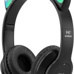 Daemon Cat Ear Headphones, Wireless Bluetooth Over-Ear Kids/Adults with Mic, Multi New Black