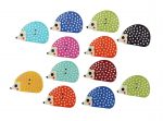 Wooden Buttons Hedgehog 6 Pack - Scrapbooking Buttons - Crochet & Knitting Printed Designer Buttons for Art and Craft, Sewing, Decorations - Image 2