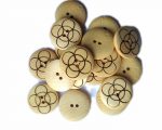 Ekta Enterprise MapleBig Size Flower Wooden Button Dia. 25mm, 2 Holed Buttons for Clothing, Designer Collection of Ethnic Ware, Sewing, DIY Art and Craft Pack of 50 - Image 2