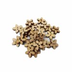 Ekta Enterprise Maple Wood Laser Cut Flower Fancy Wooden Button Dia. 15mm, 2 Holed Buttons for Clothing,Designer Collection of Ethnic Ware, Sewing, DIY Art and Craft Pack of 50