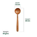 The Indus Valley Neem Wood Ladles - Wooden Flip/Spatula/Ladle For Cooking Dosa/Roti/Chapati | Kitchen Tools | No Harmful Polish | Handmade | Cookware - (Neem Wood, Set Of 3) - 25 Cm - Image 4