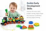 Brand Conquer Toy for Toddlers | Pull Along Shape Sorting & Stacking Puzzle with Hammer | Geometric Blocks Educational Toy | Montessori Early Development Gift for Boys (3-in-1 Learning Train) - Image 4