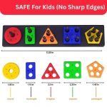 NIBAR® Baby Smart Activity Fun & Learning Blocks Geometrics, Educational & Learning Sorter Toys, Color Choose Stacking Game for Kids Baby, 1 2 3+ Year Activity Toys - Image 7