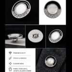 Pack of 6 Acrylic Shiny Finish Silver with Black Enamel and Zircon Buttons Diameter 18 mm,(28L) Sewing and Art and Craft Round Buttons Korean Style Boutique Design - Image 6