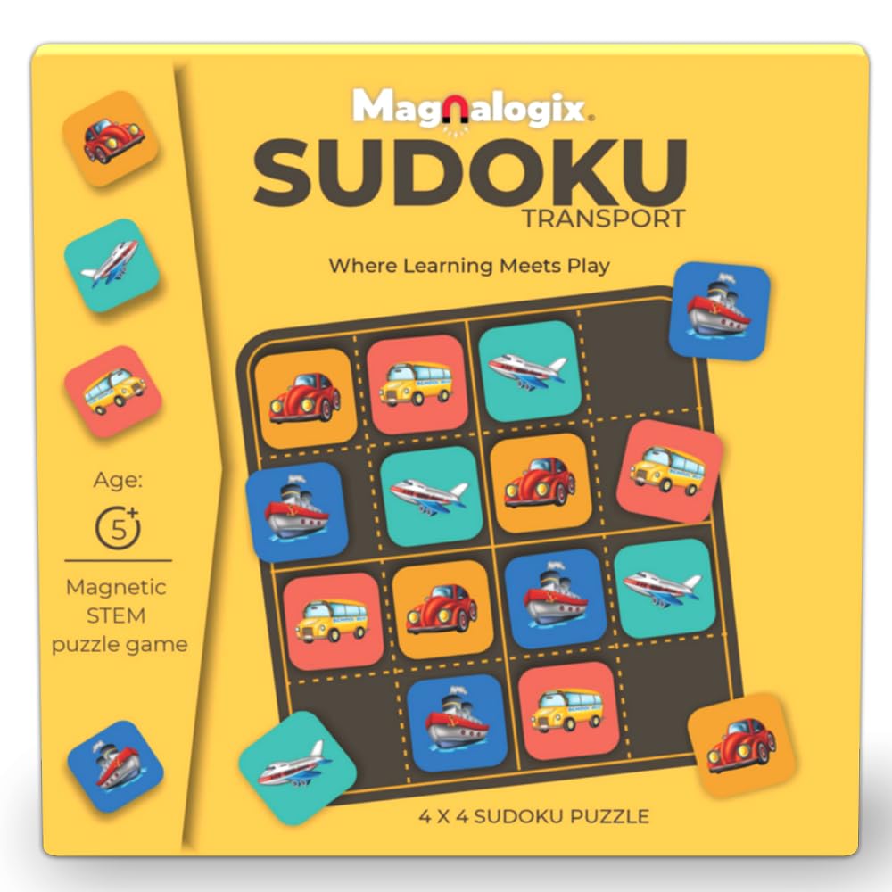 61JW0xajyiL._SL1000_.jpg PELIKAS TOYZ Magnetic Sudoku Puzzle for Kids 5-7 Years - Travel Games for Kids Ages 4-8 - Educational Brain Teaser Puzzle - Transport Picture Logic Toy - Birthday Gift for Boys & Girls 5+ - Image 1