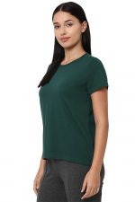 Allen Solly Women’s Solid Round Neck T‑Shirt | Regular Fit | Soft Cotton | Everyday Casual Essential - Image 2