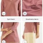 SAADAA Airy Linen Split Neck Short Kurta for Women | Casual & Office Wear | 3/4 Sleeves, Comfortable Fit | Elegant Top | Lightweight & Breathable Fabric |