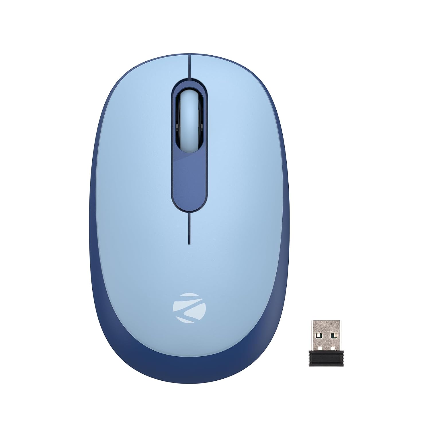 61JjfMSJgwL._SL1500_.jpg ZEBRONICS Groot Wireless Mouse, Dual Mode (2.4GHz + BT), Upto 1600 DPI, Silent Operation, 3 Buttons, Comfortable & Ergonomic, for Mac | Laptop | Computer, with 2 Years Warranty (Blue) - Image 1