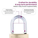 Godrej Locks I Pin Cylinder 40 mm I 3 Keys I Padlock for Main Door I Lock for Tool Box,Shutters,Shops & Offices I Corrosion Resistant Shackle I Solid Brass Padlock | 1 Year Warranty - Image 4