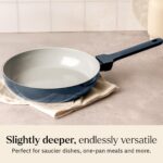 Ember Cookware Arcilla Ceramic Frying Pan 24 cm | 5-Year Warranty | 75% Less Oil Usage | Lightweight, Non-Toxic Non-Stick Ceramic Frypan | Matching Handle- Gas Compatible | ISI Certified | Blue - Image 7