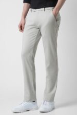 Peter England Men's Slim Fit Mid Rise Formal Stretchable Knit Super Trouser | Comfort Lycra | 360-Degree Stretch - Image 2