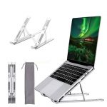 Laptop Stand Adjustable Foldable Metal Laptop Riser Portable Notebook Stand with Multi Angle Positions Desktop Laptop Holder Stand for Desk Use - Image 5