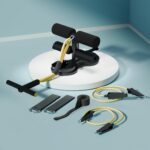 Lifelong Sit Up Bar with Double Suction Cup & Safety Lock For Stability | Tummy Trimmer Gym Equipment For Home Workout & Fat Burners | Comes with 2 Resistance Band, 2 Ankle Straps, 1 Door Attachment
