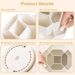 Pencil Pen Holder for Desk,9 Slots 360 Degree Rotating Desk Organizers,Desktop Storage Stationery Supplies Organizer, Cute Pencil Cup Pot For Office, School, Home