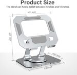 Laptop Stand with 360° Rotating Base, Ergonomic Computer Riser for Desk, Adjutable Height Muti-Angle, Foldable Laptop Mount & Desk Accessories (Silver) - Image 2