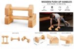 Wooden Push-Up Bars for Strength Training & Calisthenics, 1 Pair Non-Slip Parallettes with Ergonomic Grip Handles for Home Gym, Push-Up Workout, Core Training & Upper Body Fitness Equipment | Zebra Design for men, women, kids, adults & Everybody - Image 7