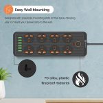 Portronics Power Plate 7 with 6 USB Port + 8 Power Sockets Smart Electric Universal Extension Board Multi Plug with 2500W, 2Mtr Cord Length, 2.1A USB Output(Black) - Image 7
