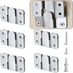 ROLLYWARE ® Flush Mount Bracket with Screws Hanging Buckle Kit, Interlocking Heavy Duty Photo Frame Hook, Furniture Connector for 100lb Picture Hangers Art Gallery Wall Mount Hardware (4)
